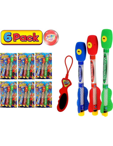 Lanzador de Cohetes Silbantes JA-RU 6 Paquetes 18 Cohetes