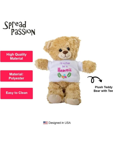 Oso de Peluche SpreadPassion 25.4 cm con Camiseta Blanca
