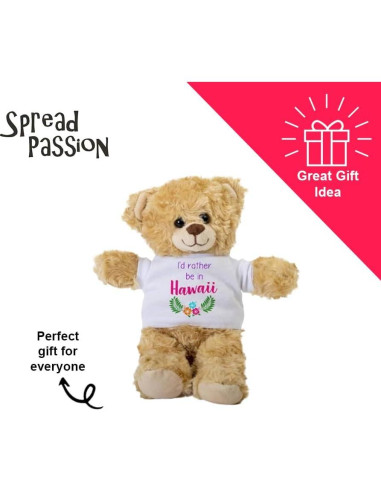 Oso de Peluche SpreadPassion 25.4 cm con Camiseta Blanca