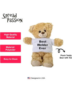 Osito de Peluche SpreadPassion 25.4 cm con Camiseta Blanca 2