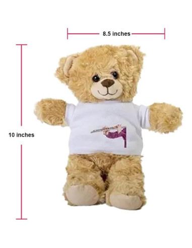 Osito de Peluche Marrón con Camiseta Blanca 25.4 cm SpreadPassion