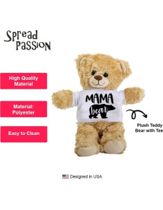 Oso de Peluche SpreadPassion 25.4 cm con Camiseta Blanca 2