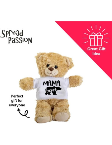 Oso de Peluche SpreadPassion 25.4 cm con Camiseta Blanca
