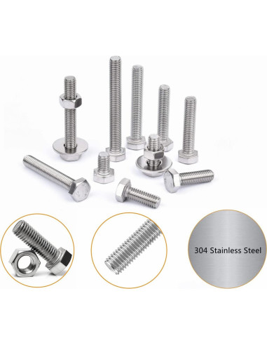 Kit 300 Pcs Tornillos y Tuercas M3 Acero Inoxidable 304 Hexagonal