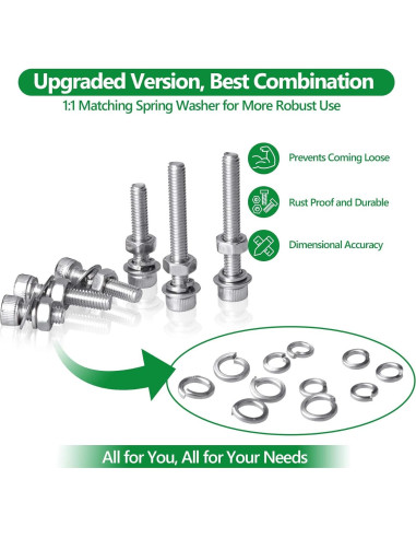 Kit de Tornillos y Tuercas LuKaiSen 1440PCS Acero Inoxidable