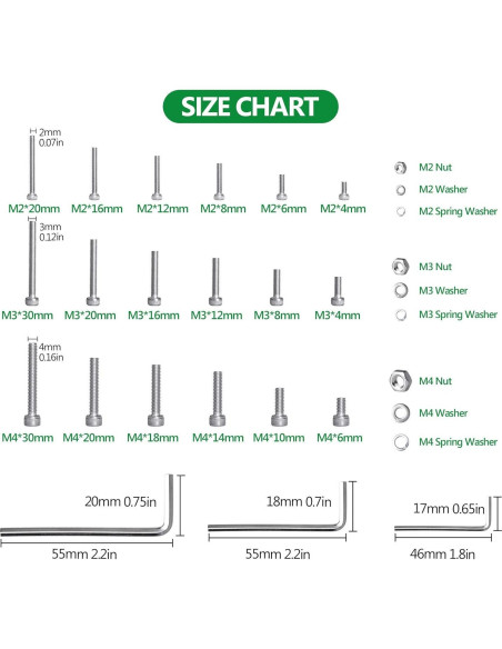 Kit de Tornillos y Tuercas LuKaiSen 1440PCS Acero Inoxidable Kit de Tornillos y Tuercas LuKaiSen 1440PCS Acero Inoxidable