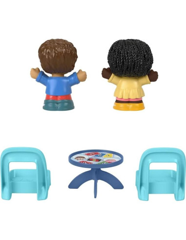 Juego de Cartas Fisher-Price Little People HHR45 - 2 Figuras, Mesa y Sillas