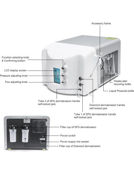 Máquina de Microdermoabrasión Elitzia Water Diamond Peel 72cm