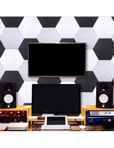 Paneles Acústicos Hexagonales 48 Pcs 30 x 26 x 15 cm Aislantes