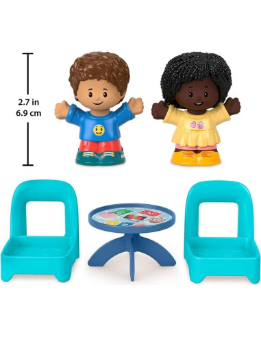 Juego de Cartas Fisher-Price Little People HHR45 - 2 Figuras, Mesa y Sillas