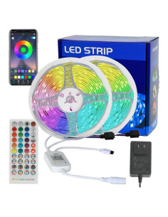 Tira LED RGB 10m KUMQUAT Control Bluetooth Sincronización Música