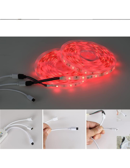 Tira LED RGB 10m KUMQUAT Control Bluetooth Sincronización Música