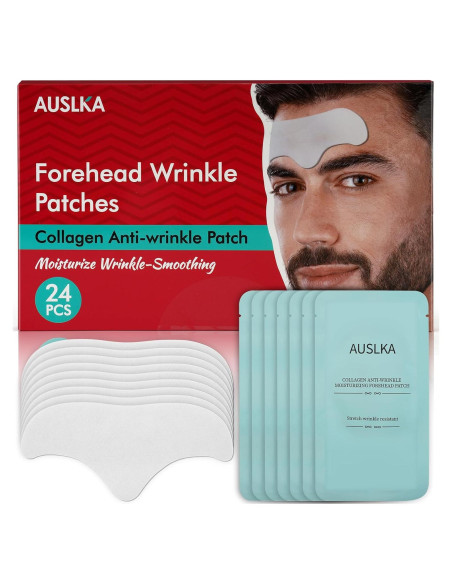 Parches Antienvejecimiento para Arrugas en la Frente AUSLKA 24PCS Parches Antienvejecimiento para Arrugas en la Frente AUSLKA 24PCS