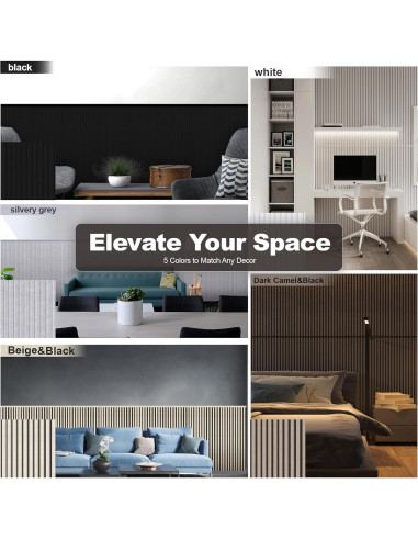 Paneles Acústicos Tejidos 120x60 cm 2 Pzs Camello y Negro