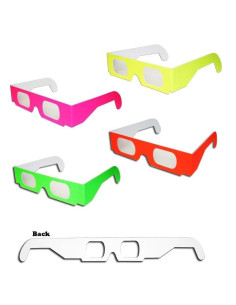 50 Pares de Gafas 3D Neon para Fuegos Artificiales - 4 Colores