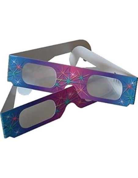 100 Gafas de Difracción Fuegos Artificiales Arcoíris + 2 Corazones