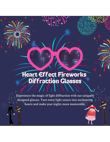 Gafas de Difracción Corazón SAIONJI con Estuche de Metal