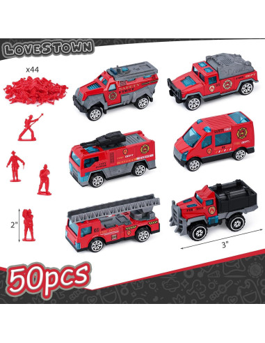 Juego de Juguetes de Bomberos LOVESTOWN 50PCS para Niños