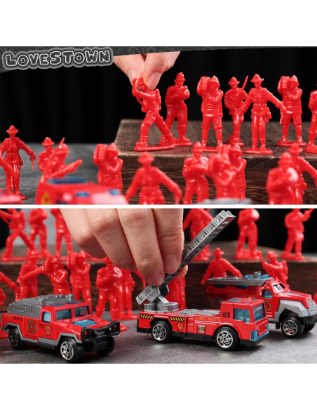 Juego de Juguetes de Bomberos LOVESTOWN 50PCS para Niños Juego de Juguetes de Bomberos LOVESTOWN 50PCS para Niños