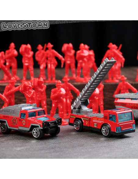 Juego de Juguetes de Bomberos LOVESTOWN 50PCS para Niños Juego de Juguetes de Bomberos LOVESTOWN 50PCS para Niños