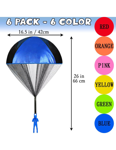 Juguetes Paracaídas Jishi para Niños - Paquete de 6 Unidades