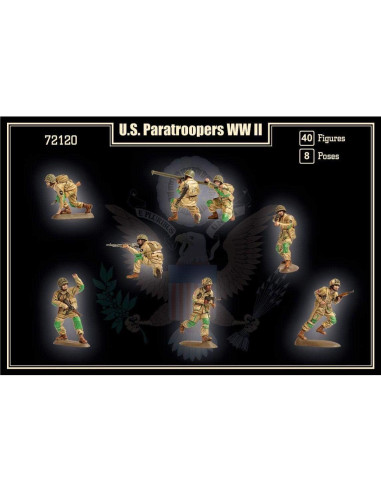 Figuras Mars 72120 - Paracaidistas EE. UU. II Guerra Mundial 40 pcs