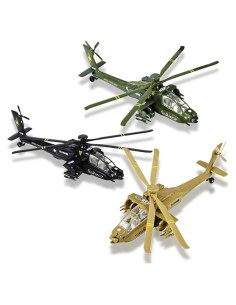 Set de 3 Helicópteros Apache de Metal Fundido ArtCreativity