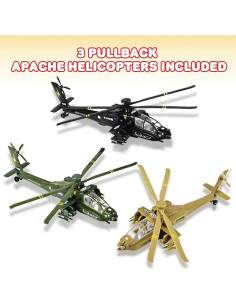 Set de 3 Helicópteros Apache de Metal Fundido ArtCreativity 2