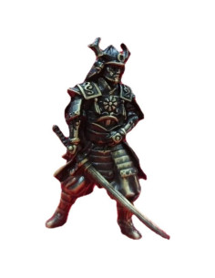Estatua Miniatura Guerrero Shogunato Japonés Bronce 5cm