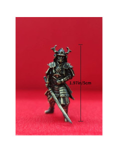 Estatua Miniatura Guerrero Shogunato Japonés Bronce 5cm 2
