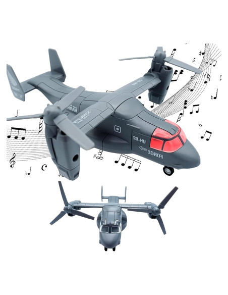 Juguete Helicóptero Militar OTONOPI V-22 con Luces y Sonidos