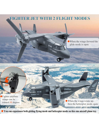 Juguete Helicóptero Militar OTONOPI V-22 con Luces y Sonidos