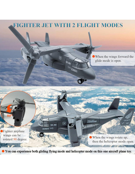 Juguete Helicóptero Militar OTONOPI V-22 con Luces y Sonidos