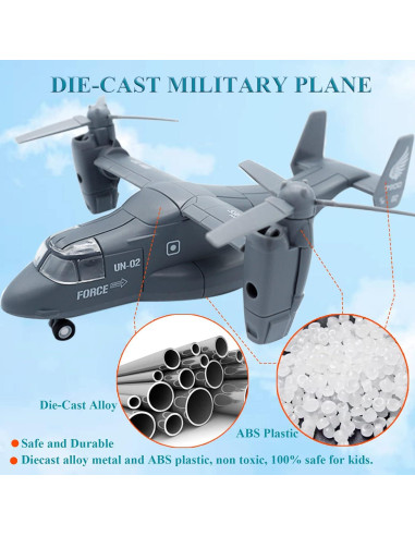 Juguete Helicóptero Militar OTONOPI V-22 con Luces y Sonidos