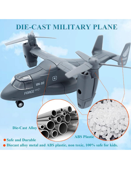 Juguete Helicóptero Militar OTONOPI V-22 con Luces y Sonidos