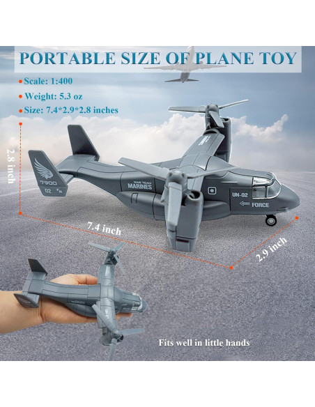 Juguete Helicóptero Militar OTONOPI V-22 con Luces y Sonidos