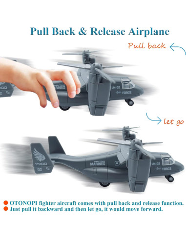 Juguete Helicóptero Militar OTONOPI V-22 con Luces y Sonidos