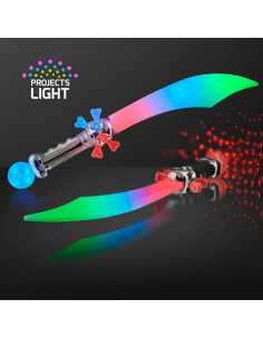 Espada Pirata Curvada LED con Bola de Cristal FlashingBlinkyLights 59.69 cm 2