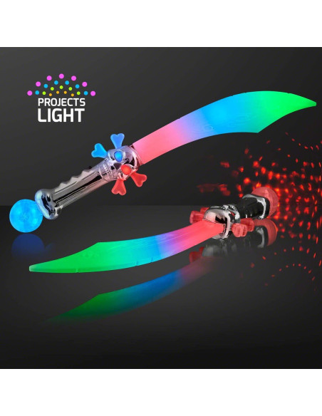 Espada Pirata Curvada LED con Bola de Cristal FlashingBlinkyLights 59.69 cm