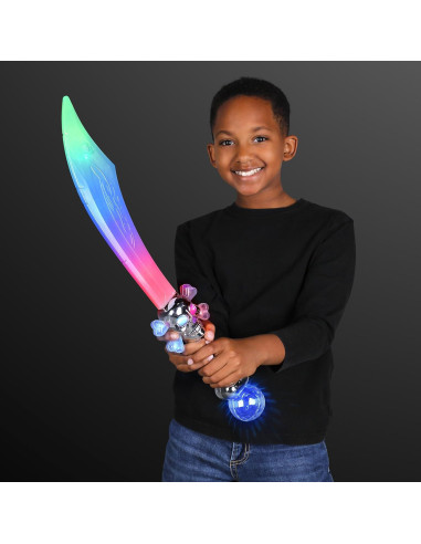 Espada Pirata Curvada LED con Bola de Cristal FlashingBlinkyLights 59.69 cm