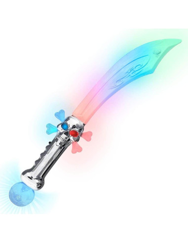 Espada Pirata Curvada LED con Bola de Cristal FlashingBlinkyLights 59.69 cm