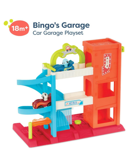 Garaje de Coches Bingo B. Toys con Elevador y 2 Vehículos