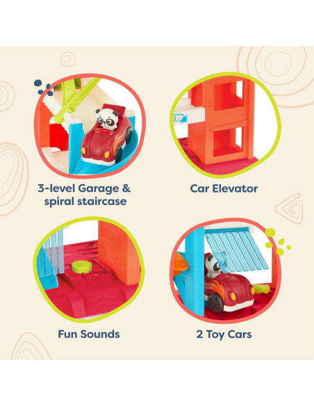 Garaje de Coches Bingo B. Toys con Elevador y 2 Vehículos