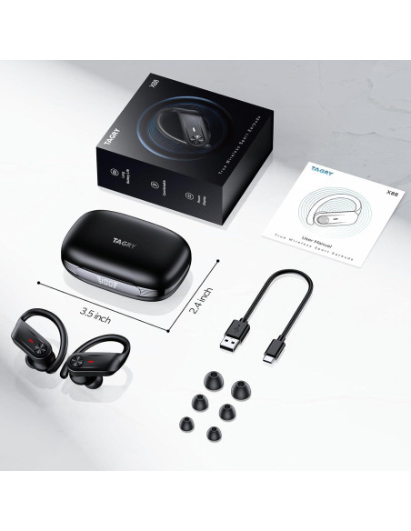 Auriculares Inalámbricos TAGRY X88 Bluetooth 5.4 IPX7 80Hrs Auriculares Inalámbricos TAGRY X88 Bluetooth 5.4 IPX7 80Hrs