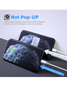 Cargador Rápido Bkayp 3pack 3.05m Cable Lightning MFi 2