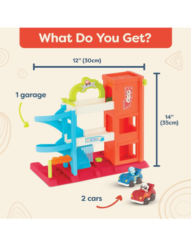 Garaje de Coches Bingo B. Toys con Elevador y 2 Vehículos