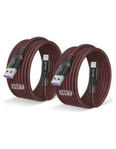 Paquete de 2 Cables de Carga USB Lightning BSTOEM 3m Rojo