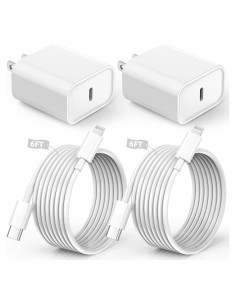 Cargador Rápido iPhone 2-Pack USB-C 6FT Cable Lightning