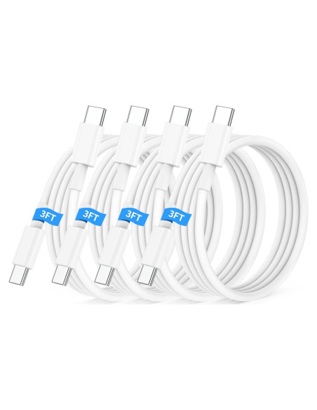 Cable USB C a USB C Essri 4Pack 3 pies 60W Carga Rápida