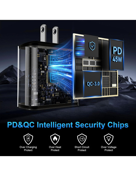 Cargador Rápido USB C Vilive 45W con Cable 10FT para Samsung